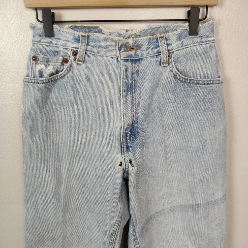 Vtg Levi's Jeans Women's 26 550 Light Wash Tapered Zip Fly 90's Distressed_2